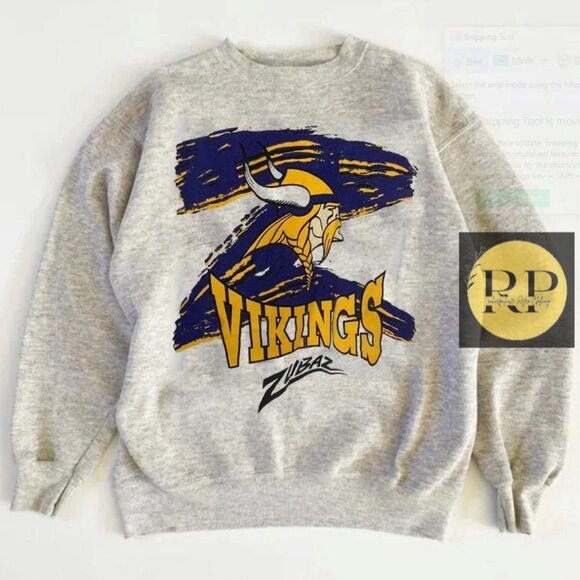 Minnesota Vikings Zubaz NFL Ash Color Sweatshirt shirt grey - Picture 1 of 2